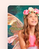 An Wishful Portraits portrait, a fairy with crystalline wings and a flower crown